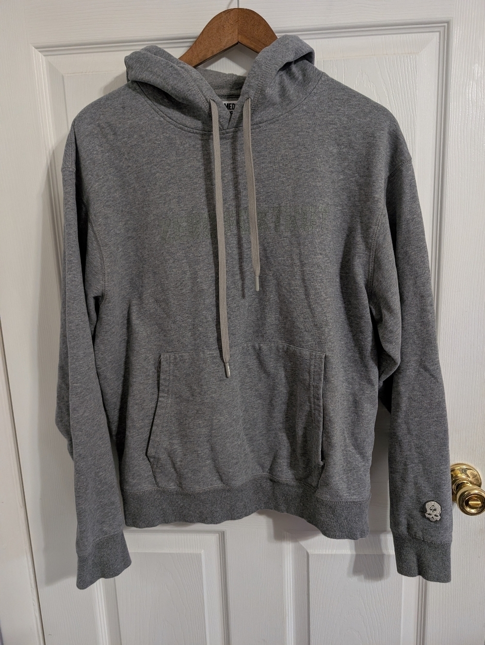 Zero Foxtrot Mens Hoodie Gray Sweatshirt Pullover Skull Size Medium